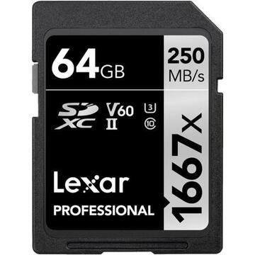 Card memorie Lexar 64GB SDXC CLS10 UHS-II 250MB/s