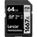 Card memorie Lexar 64GB SDXC CLS10 UHS-II 250MB/s