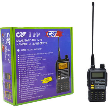 Statie radio Statie radio VHF/UHF portabila CRT 1 FP HAM dual band 136-174 si 400-470 MHz culoare Negru