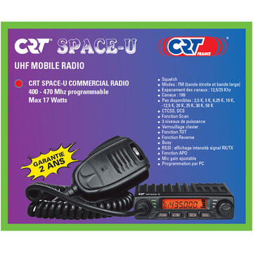 Statie radio Statie radio UHF CRT SPACE U 400-470 MHz programabila pe PC, 199 canale