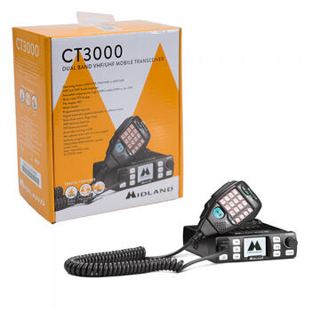 Statie radio Statie radio VHF/UHF mobila Midland CT3000 dual band 136-174Mhz - 400-470Mhz Cod C1325
