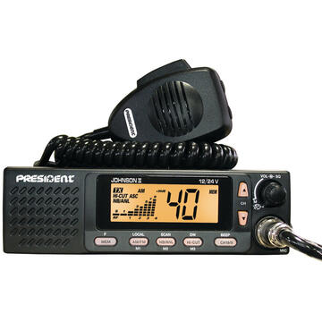 Statie radio Kit CBTalk Statie radio CB President Johnson II + Microfon inteligent Dual Mike cu Bluetooth 6 pini