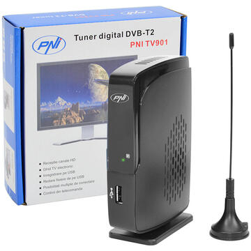 TV Tuner Tuner digital DVB-T2 PNI TV901 cu antena inclusa