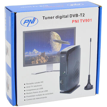 TV Tuner Tuner digital DVB-T2 PNI TV901 cu antena inclusa