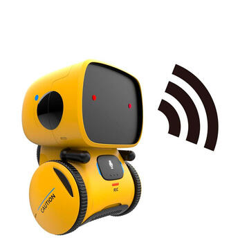 Robot inteligent interactiv PNI Robo One, control vocal, butoane tactile, galben