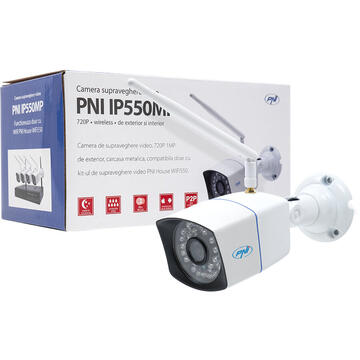 Camera de supraveghere PNI IP550MP 720p wireless cu IP de exterior si interior doar pentru kit WiFi550