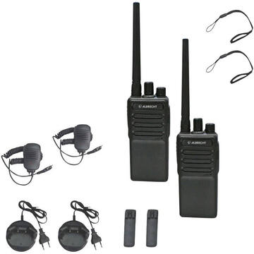 Statie radio Statie radio PMR portabila Albrecht Tectalk Worker 2 set cu 2buc Cod 29835 include Microfon cu difuzor