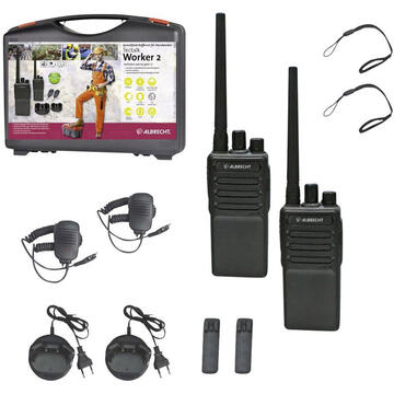 Statie radio Statie radio PMR portabila Albrecht Tectalk Worker 2 set cu 2buc Cod 29835 include Microfon cu difuzor