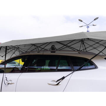Umbrela auto PNI SilverShade One, cu pornire din telecomanda, 4600x2300mm, rezistenta la apa, anti UV, baterie incorporata, gri