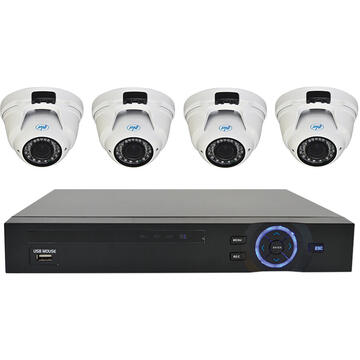 Kit supraveghere video PNI House - NVR 16CH 1080P si 4 camere PNI IP2DOME 1080P varifocale