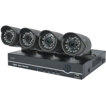 Kit supraveghere video AHD PNI House PTZ1200 Full HD - NVR si 4 camere exterior