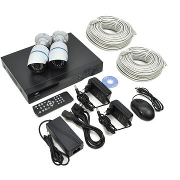 Kit supraveghere video PNI House IPMAX2-2 camere IP 720P incluse + 2 camere PNI IP12MP