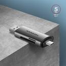 Card reader USB 3.2 Gen 1 SD, Micro SD, USB-C + USB-A Axagon Superspeed CRE-SAC