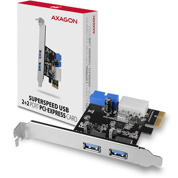 AXAGON PCI-Express Adapter PCEU-232VL, 2+2 USB3.2 gen1 + LP
