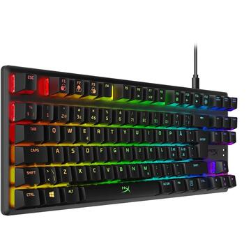 Tastatura Kingston Alloy Origins Core Red, USB, Cu fie, Negru, Iluminare RGB orbitoare cu efecte dinamice