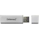 Memorie USB Intenso USB 64GB 6,5/28 Alu Line silver U2,Citire 28 MB/s, Scriere 6,5 MB/s