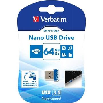 Memorie USB Verbatim NANO USB Drive 64 GB USB stick (blue)