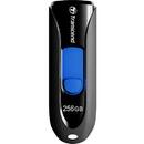 Memorie USB Transcend JetFlash 710S 256 GB, USB flash drive (black / blue, USB-A 3.2 (5 Gbit / s))