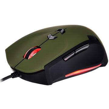 Mouse Ttesports Theron Military Edi. greenSB,Verde,USB, Laser,5600 DPI