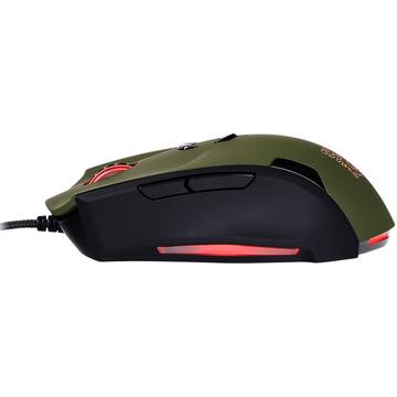 Mouse Ttesports Theron Military Edi. greenSB,Verde,USB, Laser,5600 DPI