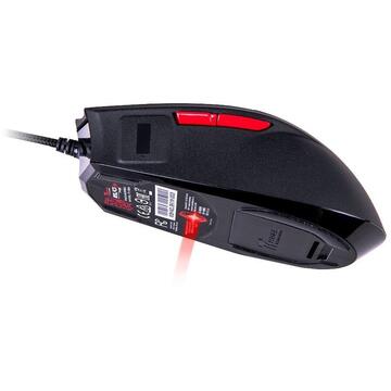 Mouse Ttesports MO-BKV-WDLGBK-01, Laser, USB, cu fir, 4000 DPI, 7 butoane, Rosu