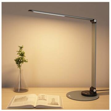 Lampa de birou cu LED TaoTronics TT-DL66 cu port incarcare USB, 10W, A++ Argintiu