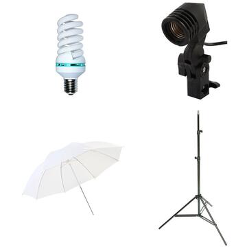 Starter kit lumina continua foto-video cu umbrela de difuzie 84cm