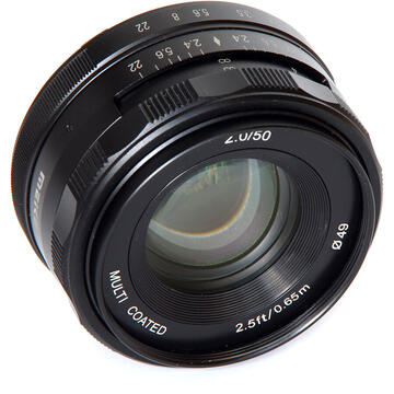 Obiectiv foto DSLR Obiectiv manual Meike 50mm F2.0 pentru Canon EF-M