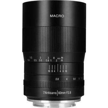 Obiectiv foto DSLR Obiectiv Manual 7Artisans Macro 60mm f/2.8 pentru  Canon EOS-M