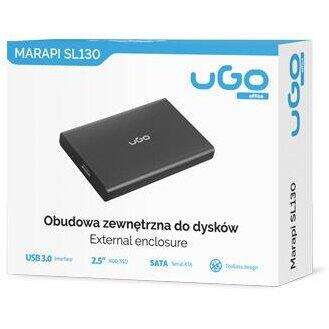 HDD Rack Housing for hard disk UGO Marapi SL130 UKZ-1531 (2.5 Inch; Micro USB 3.0; ABS polycarbonate; black color)
