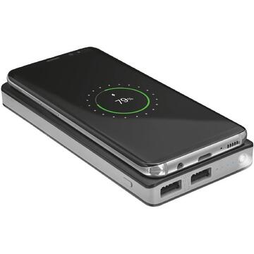 Baterie externa Trust Primo power bank Black,Silver 8000 mAh Wireless charging
