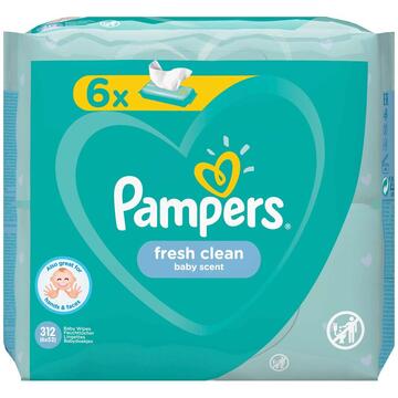 Servetele umede Pampers Fresh Clean 6pk (6*52 buc)