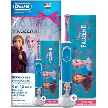 Set periuta electrica Oral-B Vitality Frozen pentru copii + caseta calatorie