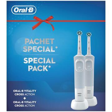 ORAL-B Pachet 2 periute electrice  Oral B Vitality Cross Action, alb
