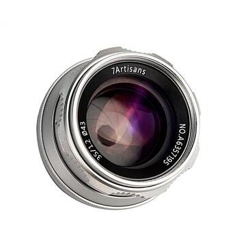 Obiectiv foto DSLR Obiectiv manual 7Artisans 35mm F1.2 silver pentru Sony E-mount