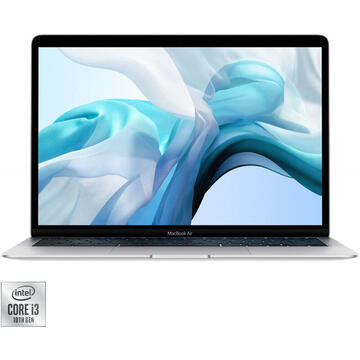 Notebook Laptop Apple MacBook Air 13 (2020) ecran Retina, procesor Intel® Core™ i3 1.1GHz, 8GB, 256GB SSD, Intel Iris Plus Graphics, Silver, INT KB