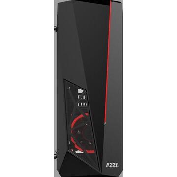 Carcasa AZZA Thor 320 - black/red - window