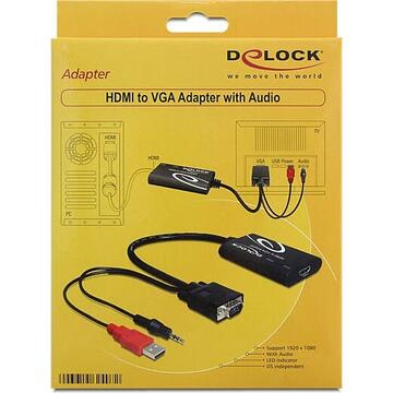 DeLOCK HDMI + Adapter - black