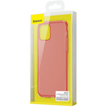 Husa Baseus Husa Liquid Silica Gel Protective iPhone 11 Pro Clear Red (anti-amprente)