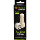 Procell Incarcator Auto Dual 2.1 USB Alb -T.Verde 0.1 lei/buc