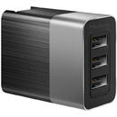 Incarcator Retea Mcdodo 3.4A 3 Ports USB Travel Black (plug EU/UK)