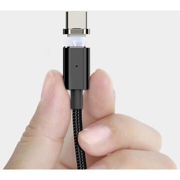 Mcdodo Cablu Magnetic Type-C 1.2m, 2.4A max, led indicator Black