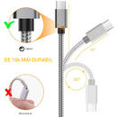Lemontti Set Cabluri USB Type-C 0.5m + 1m (impletitura Nylon)-T.Verde 0.1 lei/buc