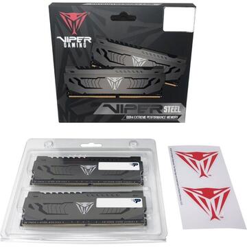 Memorie Patriot DDR4 - 32GB -3200 - CL - 16 - Dual Kit - memory, Viper Steel (grey, PVS432G320C6K)