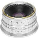 Obiectiv foto DSLR Obiectiv manual 7Artisans 25mm F1.8 Silver pentru Sony E-mount