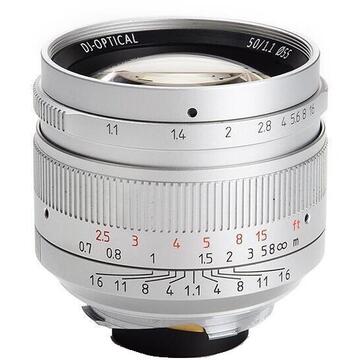 Obiectiv foto DSLR Obiectiv 7Artisans 50mm F1.1 Silver pentru Leica M-mount