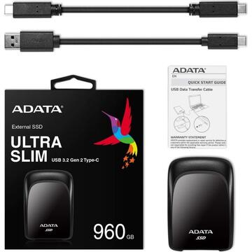 SSD Extern ADATA SC680 480 GB Solid State Drive (black, USB 3.2 C (10 Gbit / s))