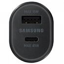 Samsung Fast charge 2 port Car Charger ;Black; Type-C Max. 45W
