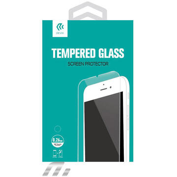 Devia Folie Sticla Temperata iPhone 6 Plus (1 fata Anti-Shock + 1 spate Clear, 9H, 2.5D, 0.26mm)
