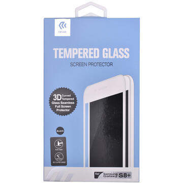 Devia Folie Sticla Temperata 3D Samsung Galaxy S8 Plus G955 Black (margini curbate)